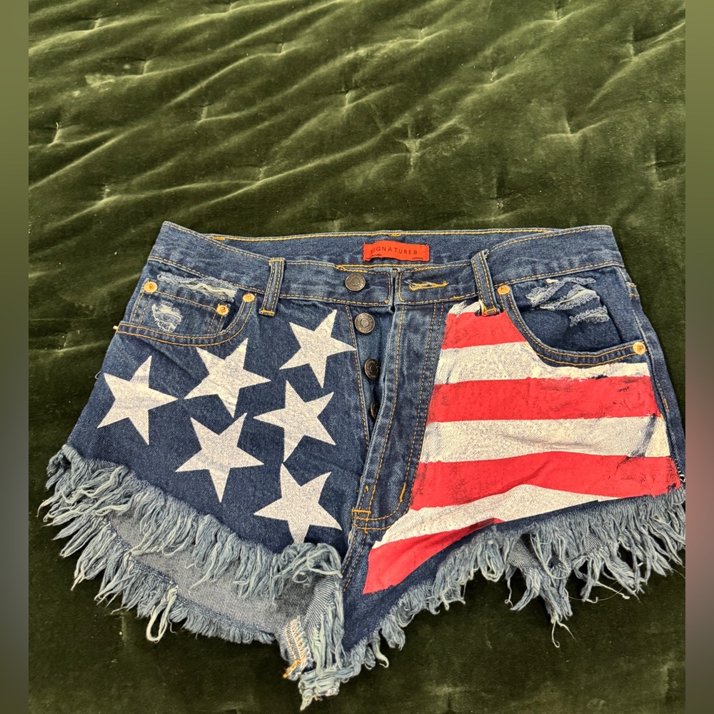 Never worn American flag jean shorts